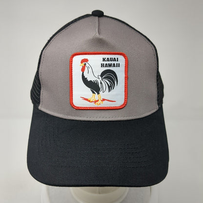Kauai Hawaii Snapback Trucker Hat Black One Size Adjustable Mesh Back 6 Panel