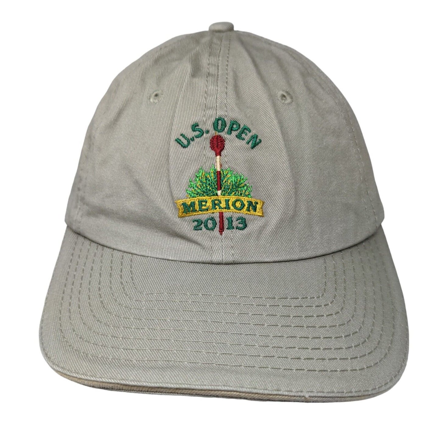 US Open 2013 Merion Slideback Hat Tan One Size Embroidered USGA Member