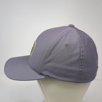 TravisMathew Baseball Cap Gray M Fitted Hat Flexfit Polyester Curved Brim Golf