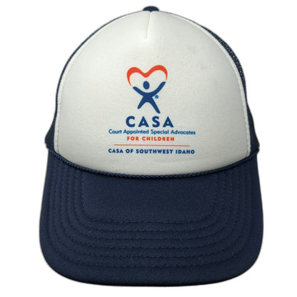 Otto Trucker Hat Blue One Size CASA Southwest Idaho Foam Mesh Back Snapback Rope