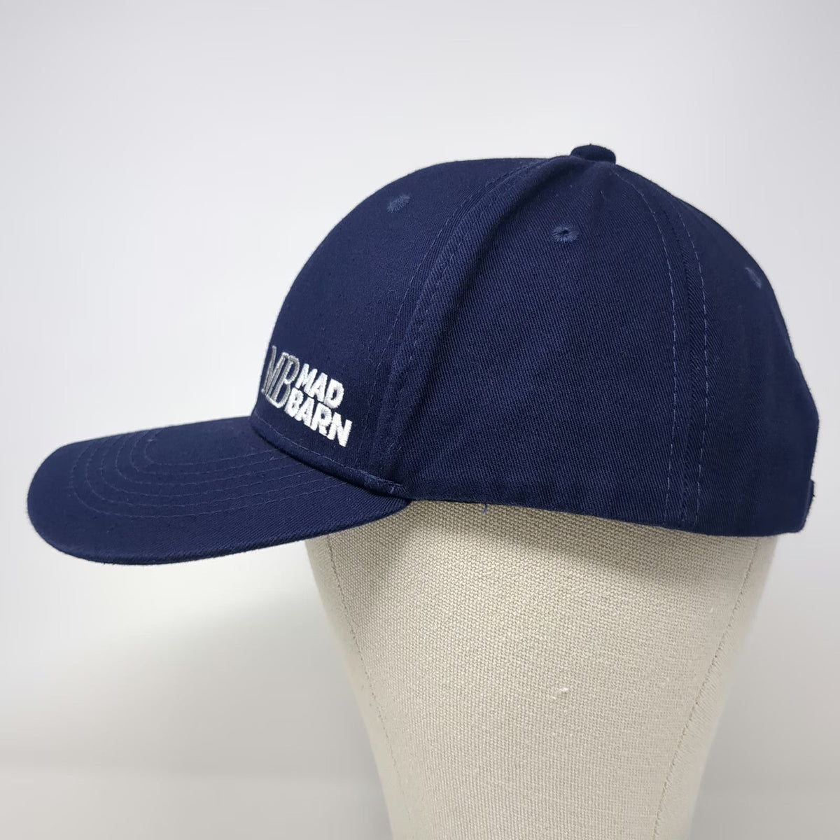 MB Mad Barn Logo Embroidered Blue Baseball Cap One Size Adjustable Slideback Hat