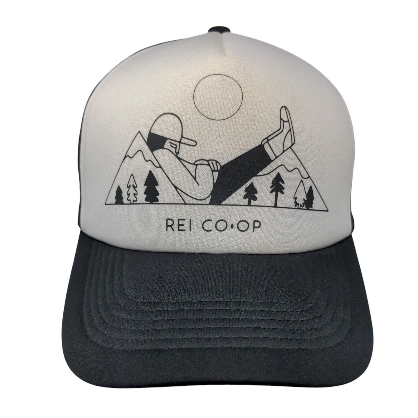 REI Co-op Mountain Climber Snapback Trucker Hat Black OSFA Mesh Back