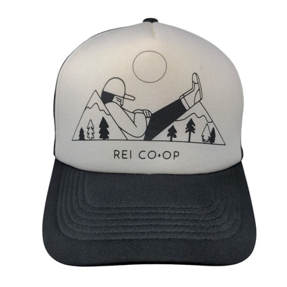 REI Co-op Mountain Climber Snapback Trucker Hat Black OSFA Mesh Back