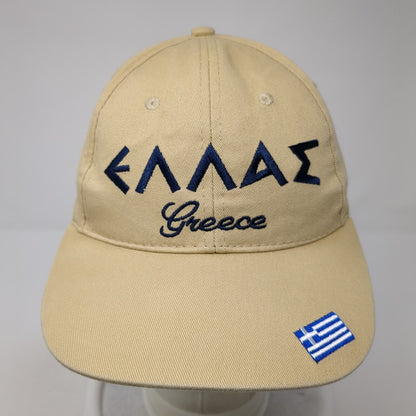 Greece Strapback Hat Tan One Size Adjustable Greek Letter Patriotic Karfil Hats