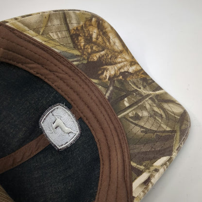 John Deere Trucker Hat Brown Green Beige One Size Mesh Snapback Camo Logo