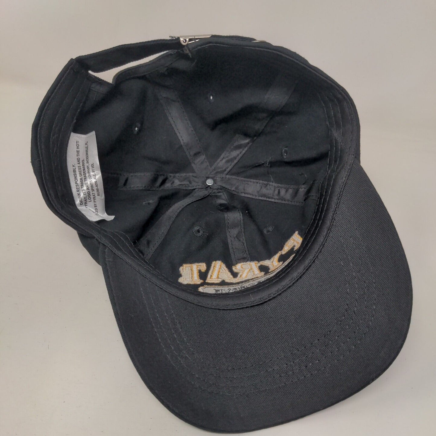 Pyrat XO Reserve Slideback Hat Black One Size Adjustable Embroidered Cotton