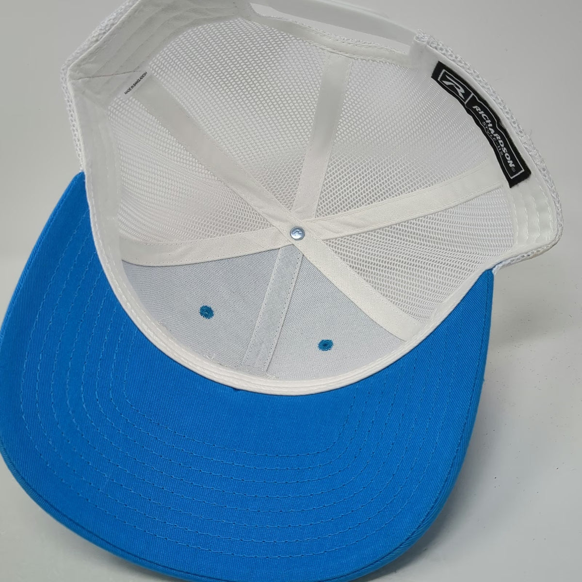 Richardson Trucker Hat Blue White One Size Summit Hyperbarics Wellness O2 Logo