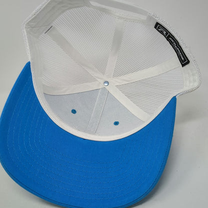 Richardson Trucker Hat Blue White One Size Summit Hyperbarics Wellness O2 Logo