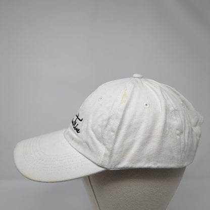 Saintnine Strapback Hat White One Size Adjustable Embroidered 6 Panel Cotton