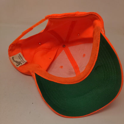 Signatures Snapback Hat Solid Orange OSFA Rope Braid Adjustable
