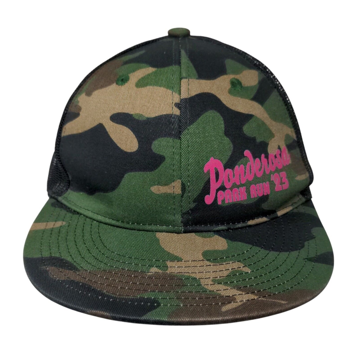 Ponderosa Park Run '23 Snapback Trucker Hat Camouflage OSFA Mesh Back