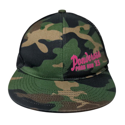 Ponderosa Park Run '23 Snapback Trucker Hat Camouflage OSFA Mesh Back