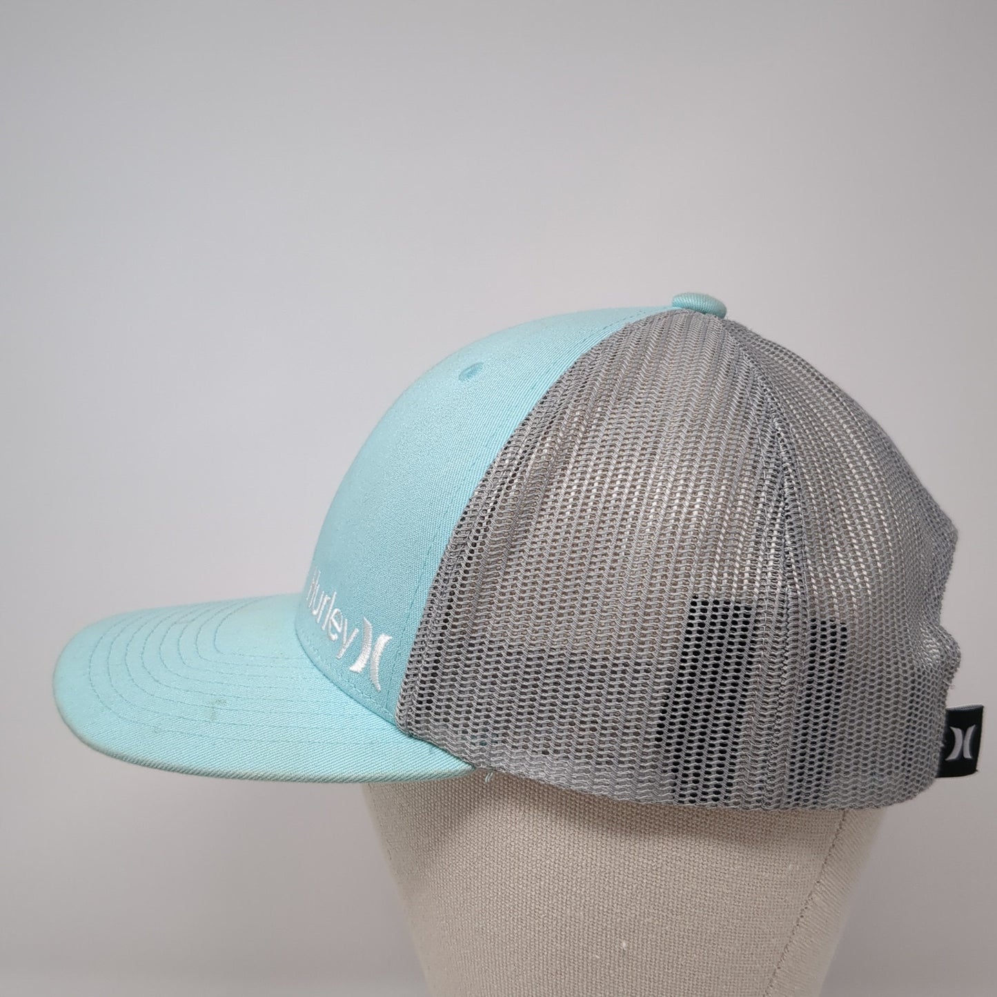 Hurley Snapback Trucker Hat Blue One Size Mesh Back Colorblock Yupoong