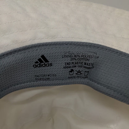 Adidas Bucket Hat Cream One Size Embroidered Logo Climalite Lightweight Cotton
