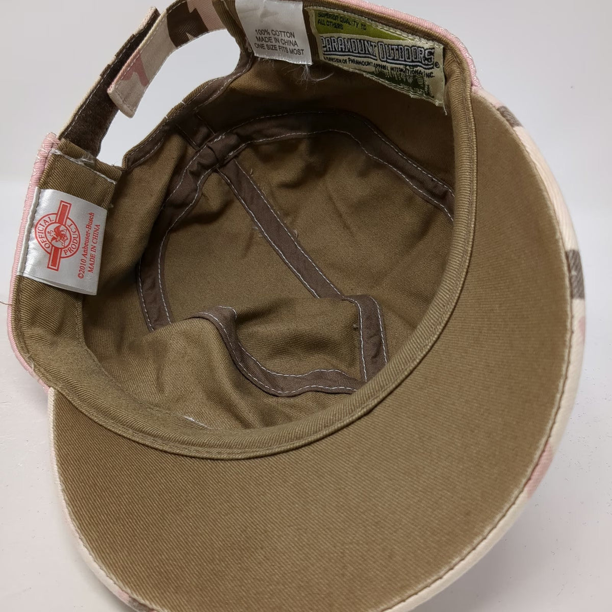 Paramount Outdoors Budweiser Army Cap Brown Pink Camo One Size Strapback Hat