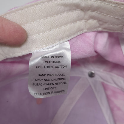 Unbranded Strapback Hat Pink One Size Adjustable Tie Dye Blank 6 Panel