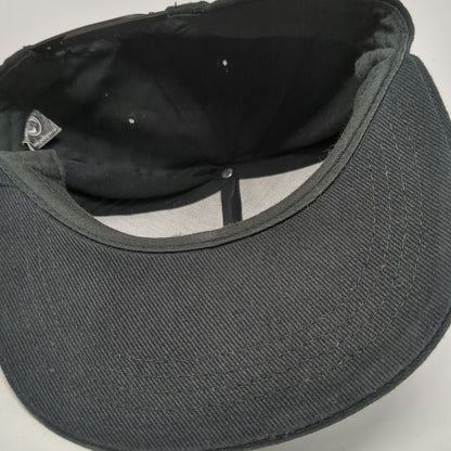 Pedigree Snapback Black One Size SSU Embroidered Logo Flat Brim Cotton Hat