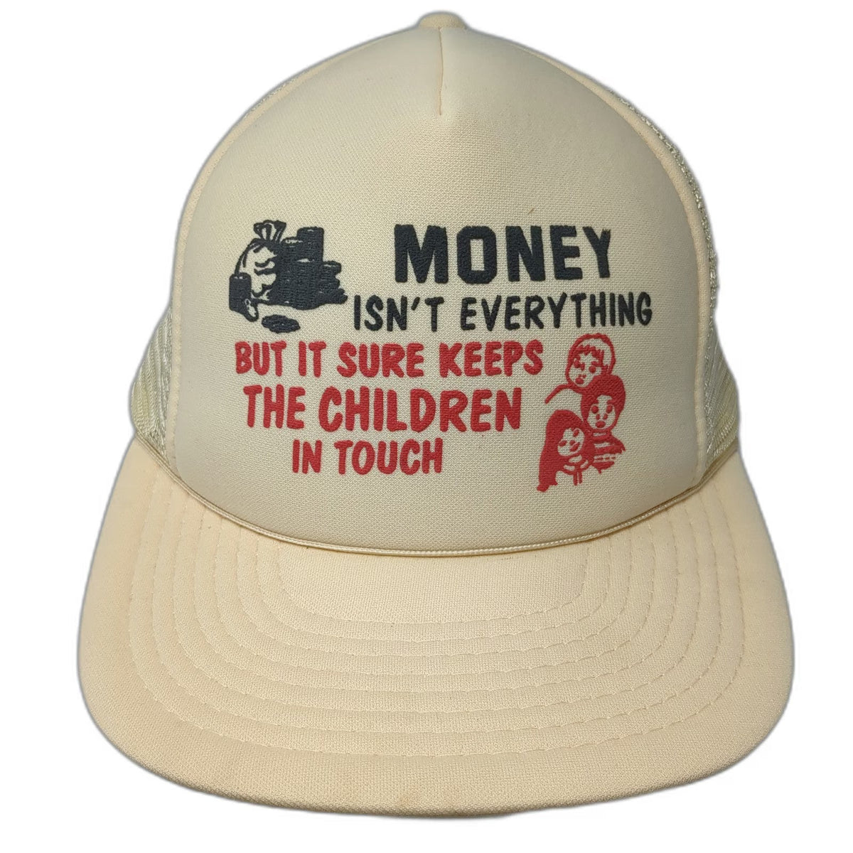 Speedway Trucker Hat Beige One Size Mesh Back Snapback Money Graphic