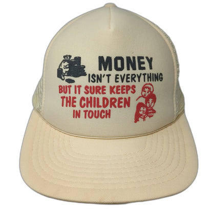 Speedway Trucker Hat Beige One Size Mesh Back Snapback Money Graphic