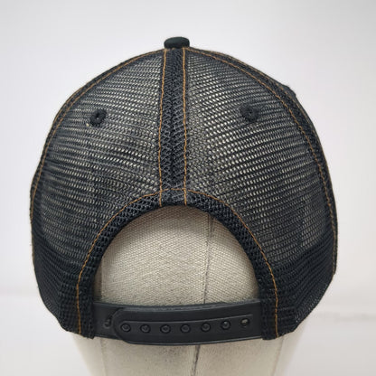Von Dutch Trucker Hat Black One Size Skull Flames Mesh Snapback Contrast Stitch