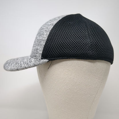 John Deere Baseball Cap Gray Black One Size Mesh Back Heathered Memory Fit Hat