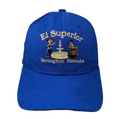 El Superior Yerington Nevada Strapback Hat Blue OSFA Adjustable Embroidered