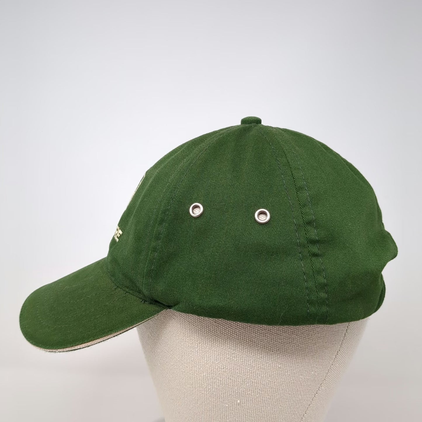 KC Caps John Deere Baseball Cap Green One Size Hat Slideback Logo Sandwich Brim