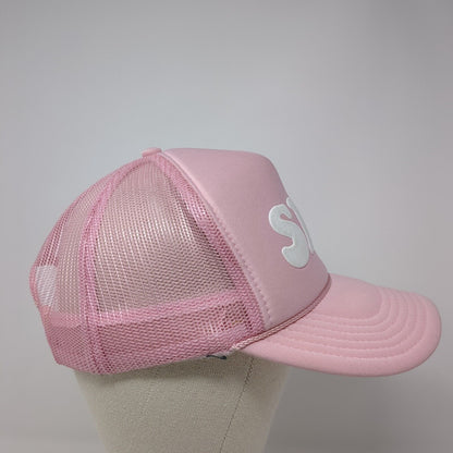 SMF Snapback Trucker Hat Pink One Size Adjustable Mesh Back Otto Polyester