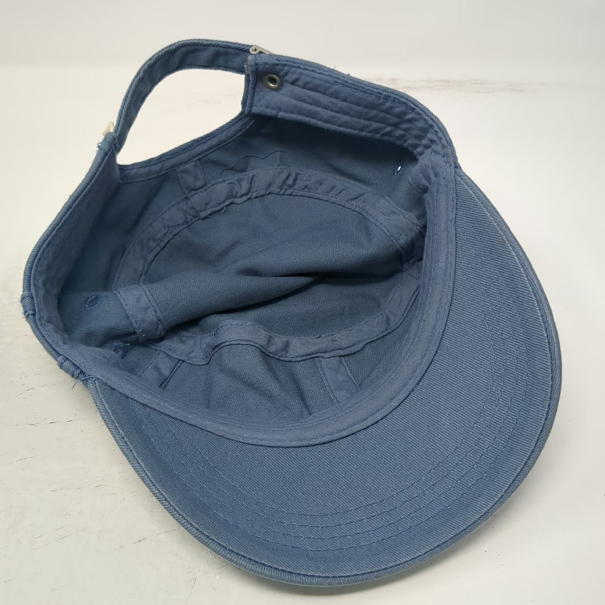 Roxy Army Cap Blue One Size Adjustable Slideback Cotton Heart Logo Cadet Hat