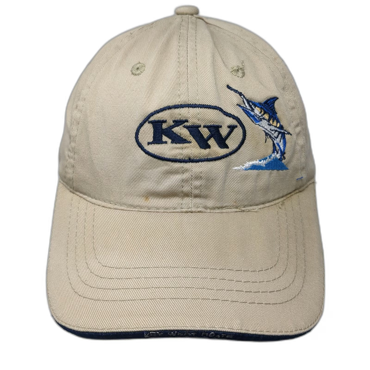 Bretmor Baseball Cap Beige OSFM Key West Route Marlin Logo Strapback Cotton hat