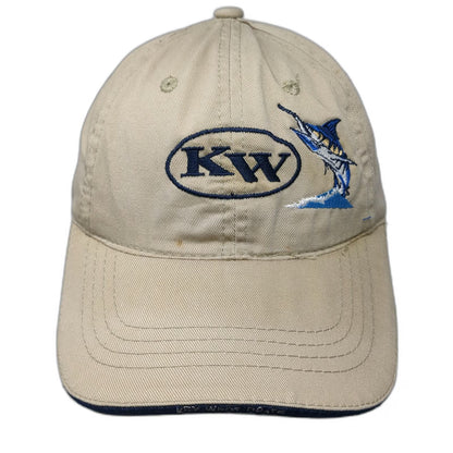 Bretmor Baseball Cap Beige OSFM Key West Route Marlin Logo Strapback Cotton hat