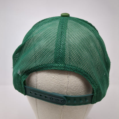 Bass Pro Shops Snapback Trucker Hat Green OS Adjustable Mesh Back Gone Fishing
