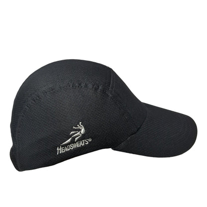 Headsweats Strapback 5 Panel Cap Black OS Adjustable Blank Coolmax Polyester