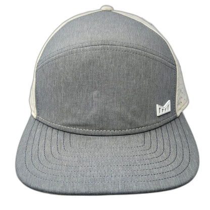 Melin Trenches Hydro Trucker Hat Gray One Size Snapback Mesh Flat Brim Logo