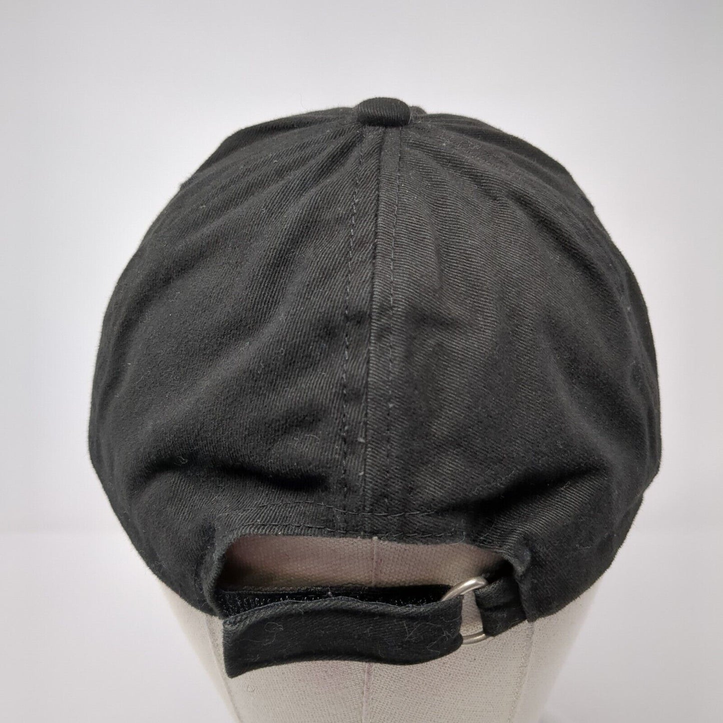 Unbranded Strapback Hat Black One Size Adjustable Vented Holes 6 Panel Blank