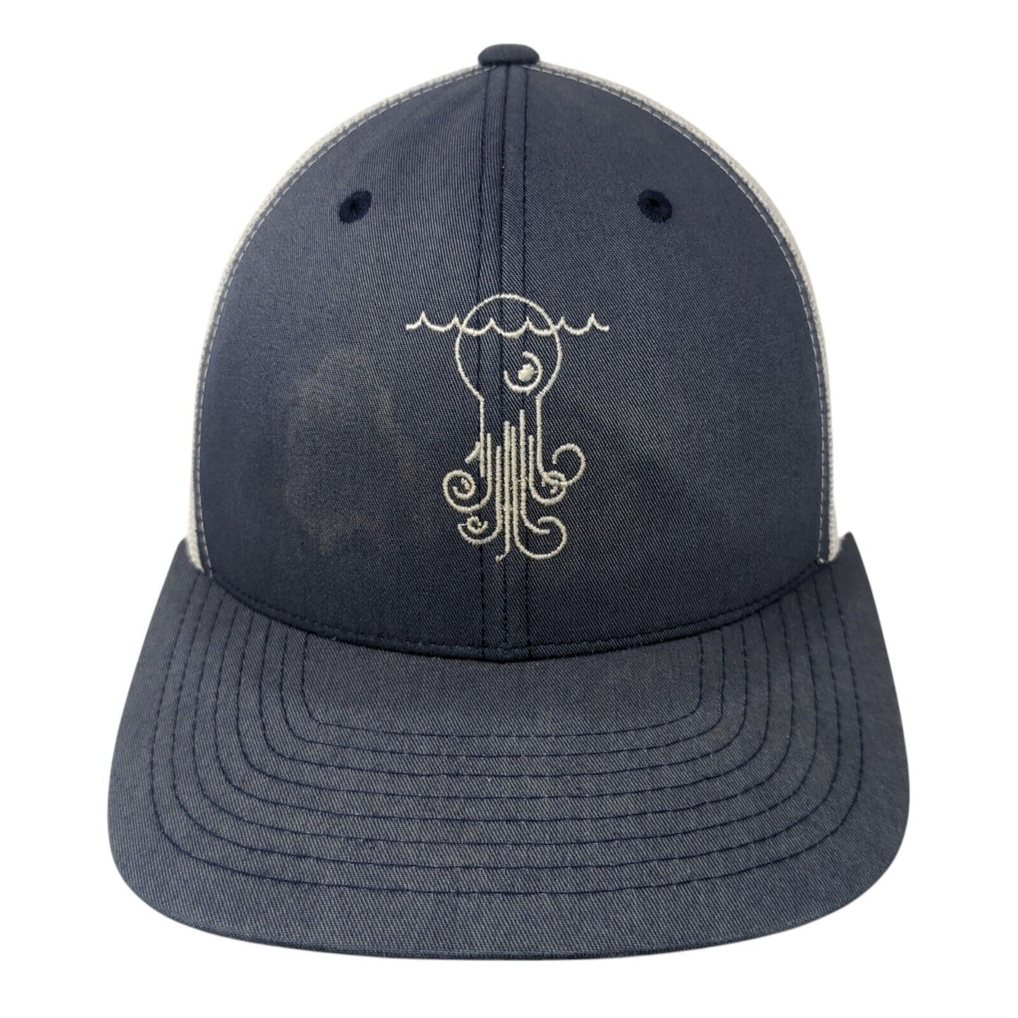 The Classics Yupoong Snapback Trucker Hat Blue One Size Adjustable Mesh Back