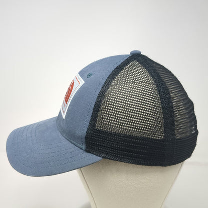 The North Face Trucker Hat Blue Black One Size Mesh Snapback Alpine Logo Patch