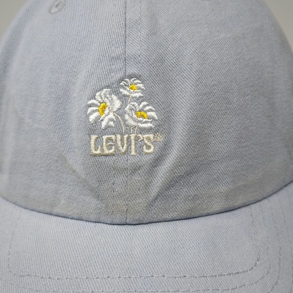 Levi's Baseball Cap Blue One Size Floral Daisy Cotton Slideback Adjustable Hat