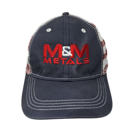 M&M Metals Strapback Mesh Back Trucker Hat Multi OSFA USA Flag Paramount