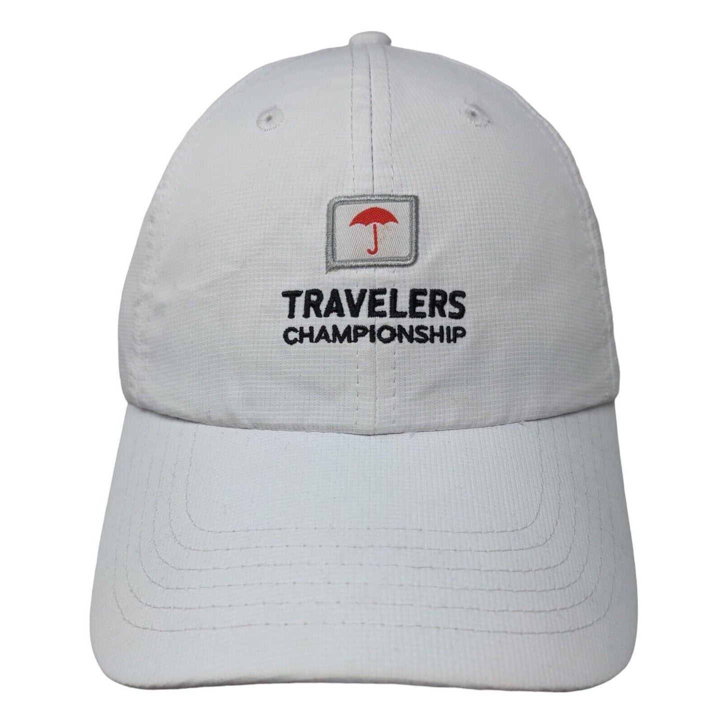 Travelers Championship Umbrella Strapback Hat White OSFA Performance Antigua