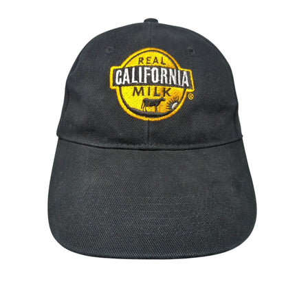Real California Milk Slideback Hat Black OS Adjustable Embroidered 6 Panel