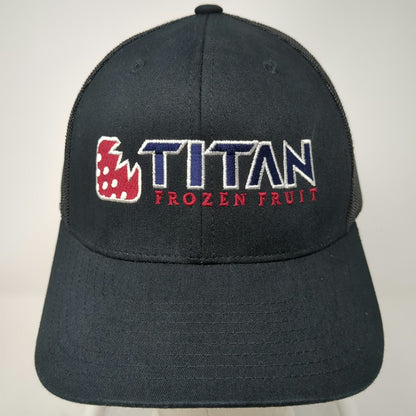 Yupoong Trucker Hat Black One Size Titan Frozen Fruit Mesh Back Snapback Logo