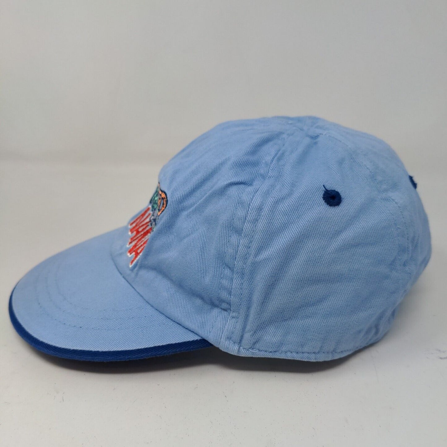 New Vibe Headwear Baby Hat Blue Stretchy Embroidered Logo Cotton