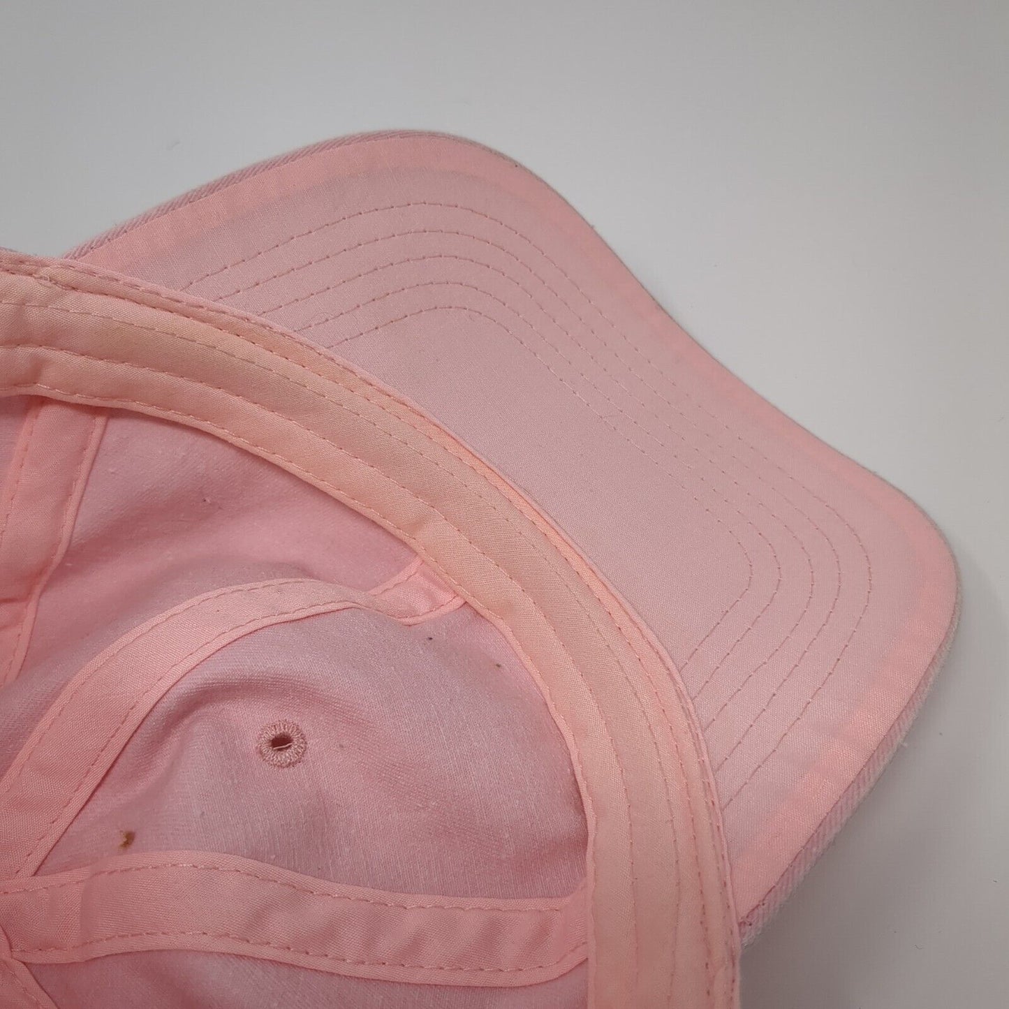 Unbranded Strapback Hat Pink One Size Adjustable Vented Holes 6 Panel Blank