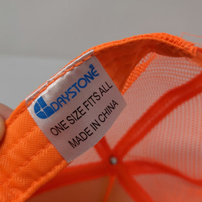 Daystone Trucker Hat Orange One Size Maine Outdoor Education Instructor Mesh Cap