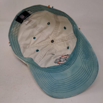 Reebok NFL Men's Fitted Hat White Size L Embroidered Miami Dolphins Cotton Logo