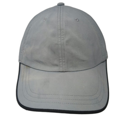 PINK Baseball Cap Gray One Size Adjustable Strap Contrast Piping Curved Brim Hat
