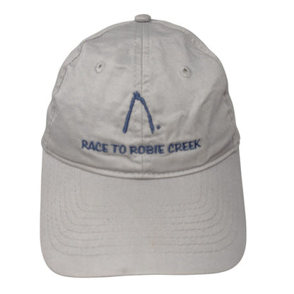 Race To Robie Creek Strapback Hat Gray OSFA Embroidered Port & Company