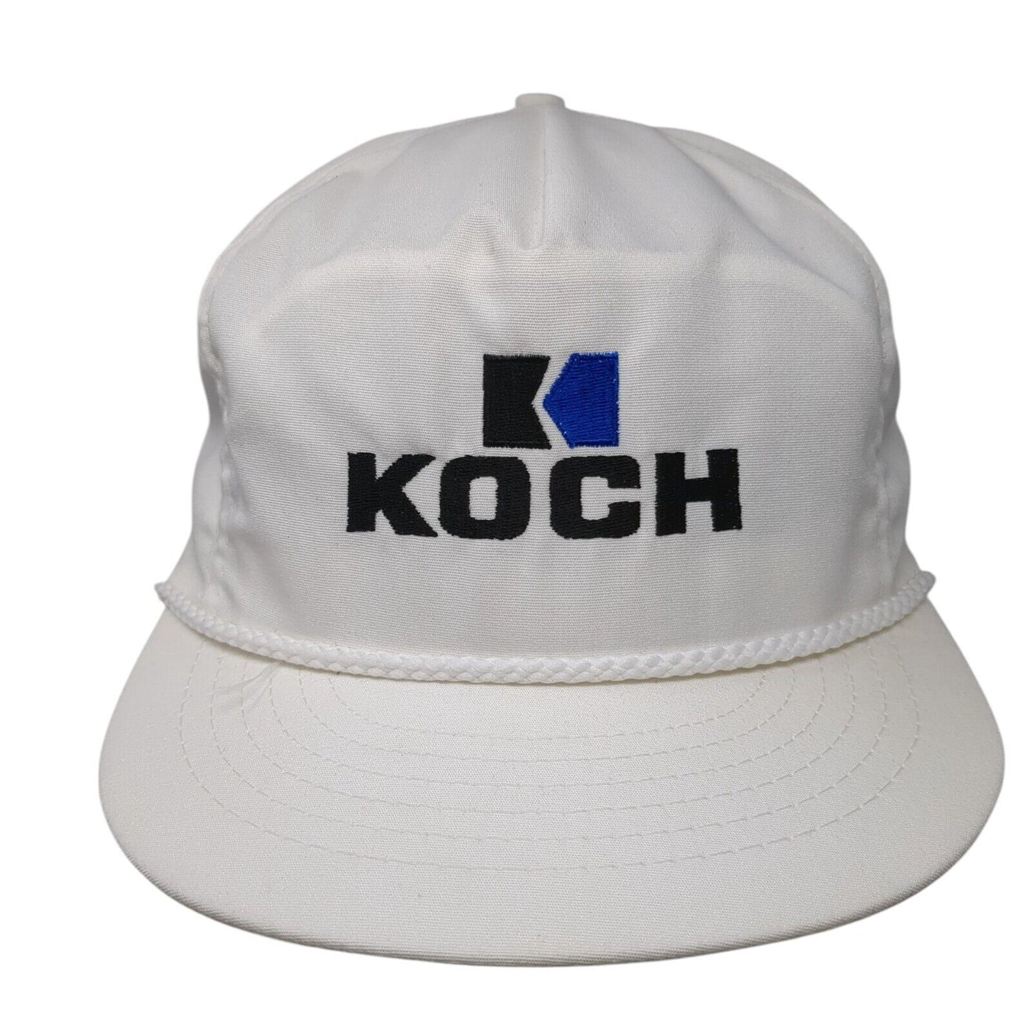 Koch Snapback Rope Hat White One Size Adjustable Embroidered Outdoor
