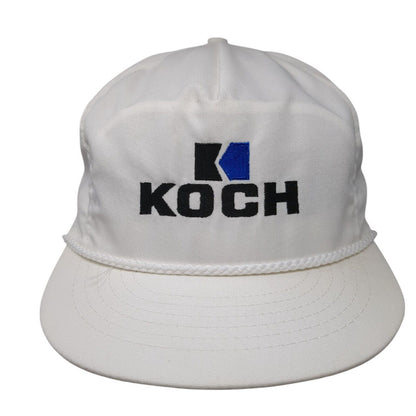 Koch Snapback Rope Hat White One Size Adjustable Embroidered Outdoor